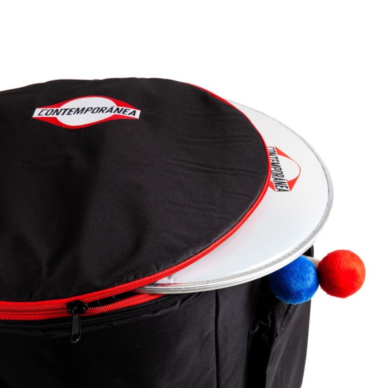 Housse de Surdo 24x60 cm Deluxe Contemporânea-rangement-poche-peau-mailloche