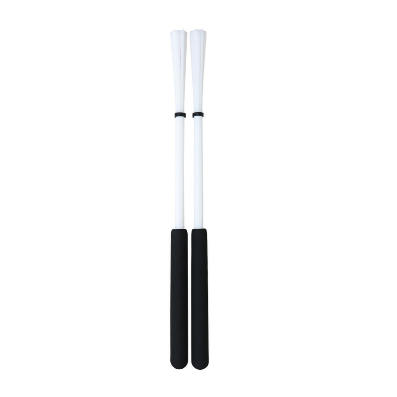 Baguette de tamborim 7 brins évasés 32,5 cm - dure -  avec Grip - Blanc-C-BT07