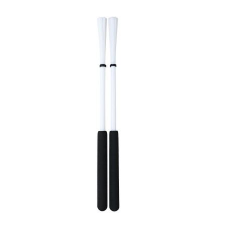 Baguette de tamborim 7 brins évasés 32,5 cm - dure -  avec Grip - Blanc-C-BT07