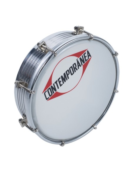 Tamborim Contemporânea 6″ métal chromé frisado  – 8 tirants (C-TAM01) : son clair, précis et puissant. batucada, samba