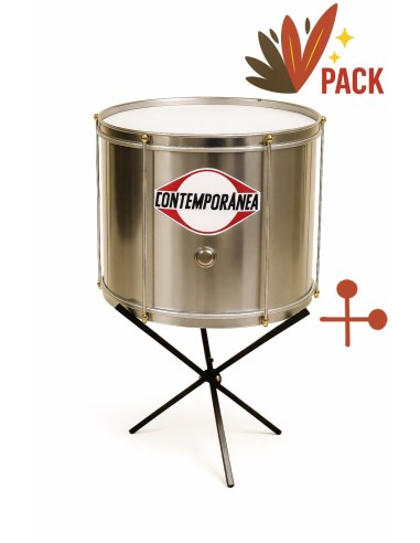 Pack : Surdo aluminium Contemporânea AXE 18" x 40 cm - Pro  avec pied