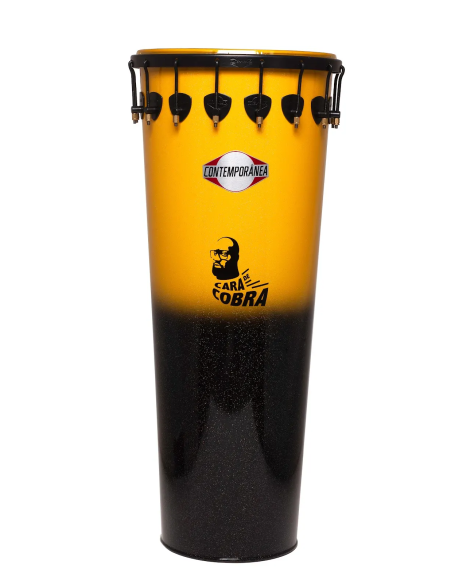 Timbal 14" pouces - Hauteur 90cm - 16 tirants - Aluminium - Cara de Cobra  - Noir et Jaune - C-TIM09