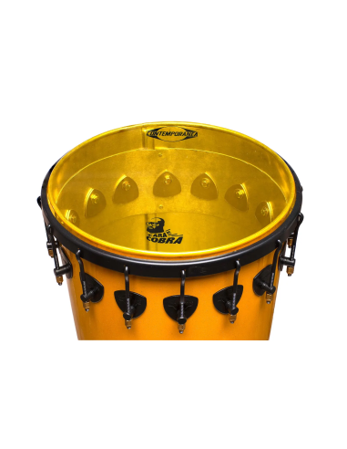 Timbal 14" pouces - Hauteur 90cm - 16 tirants - Aluminium - Cara de Cobra  - Noir et Jaune - C-TIM09