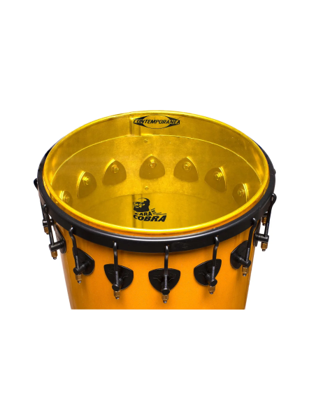 Timbal 14" pouces - Hauteur 90cm - 16 tirants - Aluminium - Cara de Cobra  - Noir et Jaune - C-TIM09